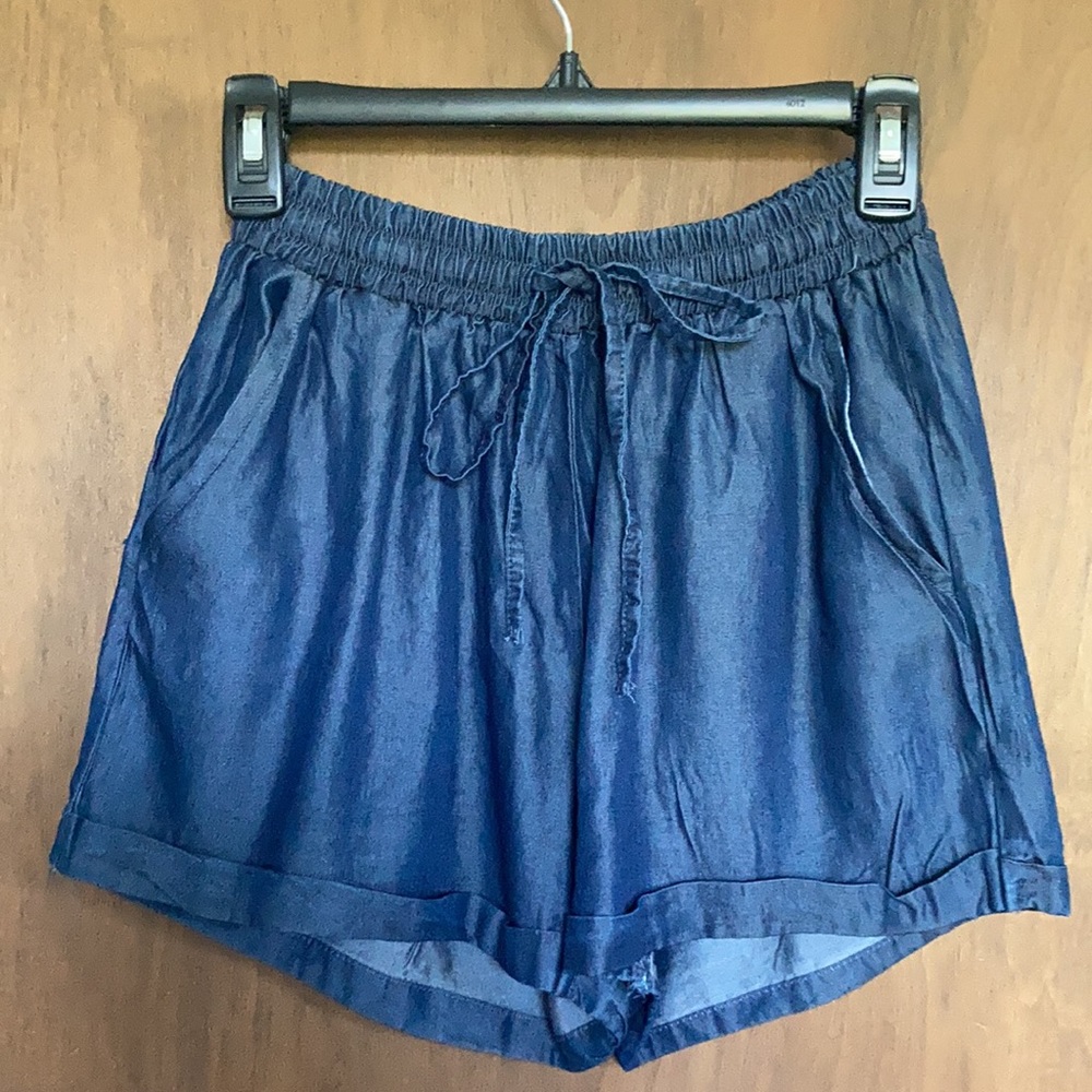 short tencel pull on elastic waist short with pockets casual size M - Picture 8 of 17